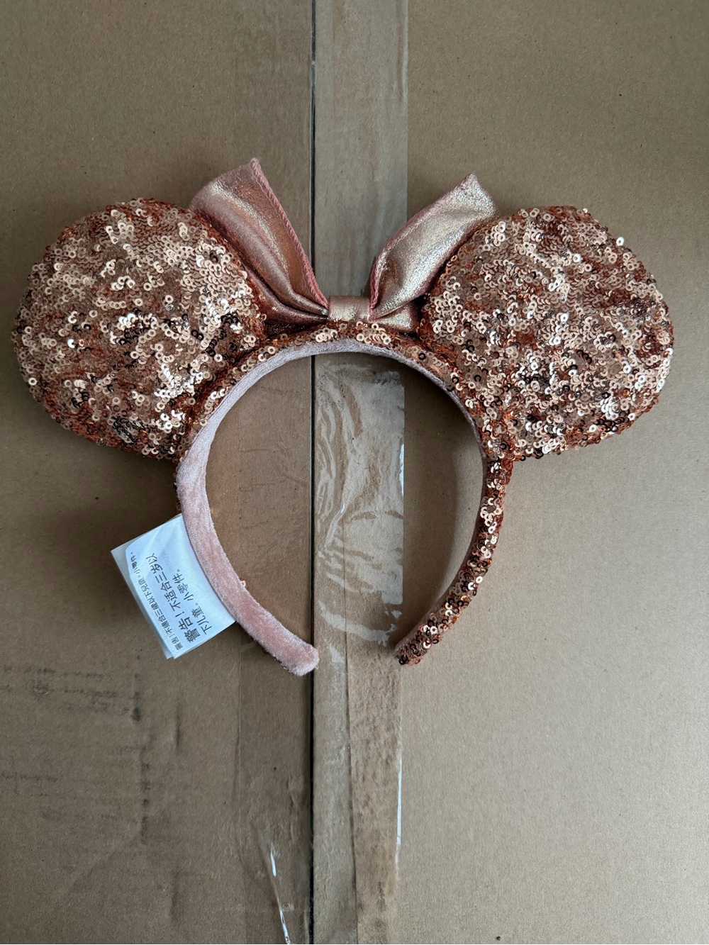 Disney Parks Rose Gold Sequin Minnie Mouse Ears Headband - Picture 4 of 4